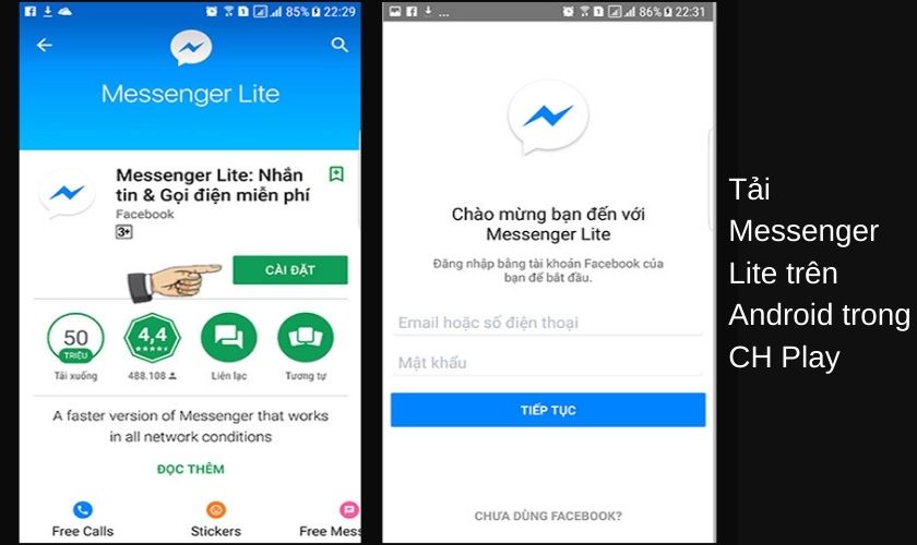 Tải Messenger Lite apk về máy Android