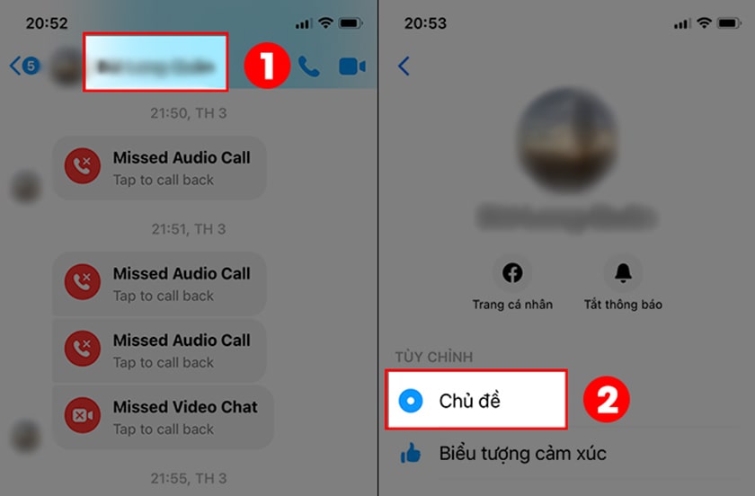 thay đổi hình nền messenger trên iphone