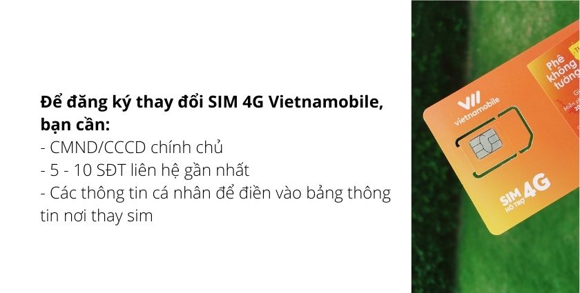Cách đăng ký thay đổi sim 4G Vietnamobile
