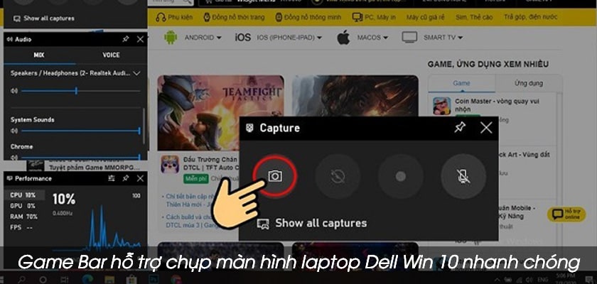 Cách chụp màn hình laptop Dell Win 10
