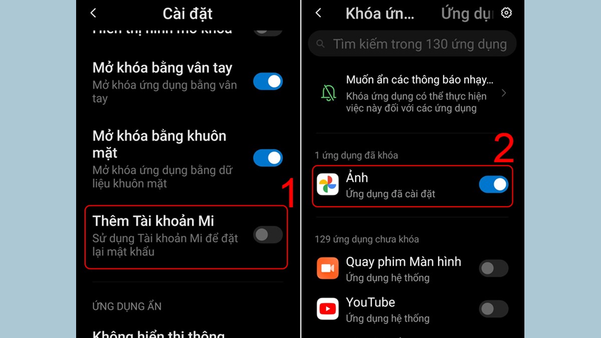 Cách bịa password messenger với điện thoại cảm ứng thông minh Xiaomi