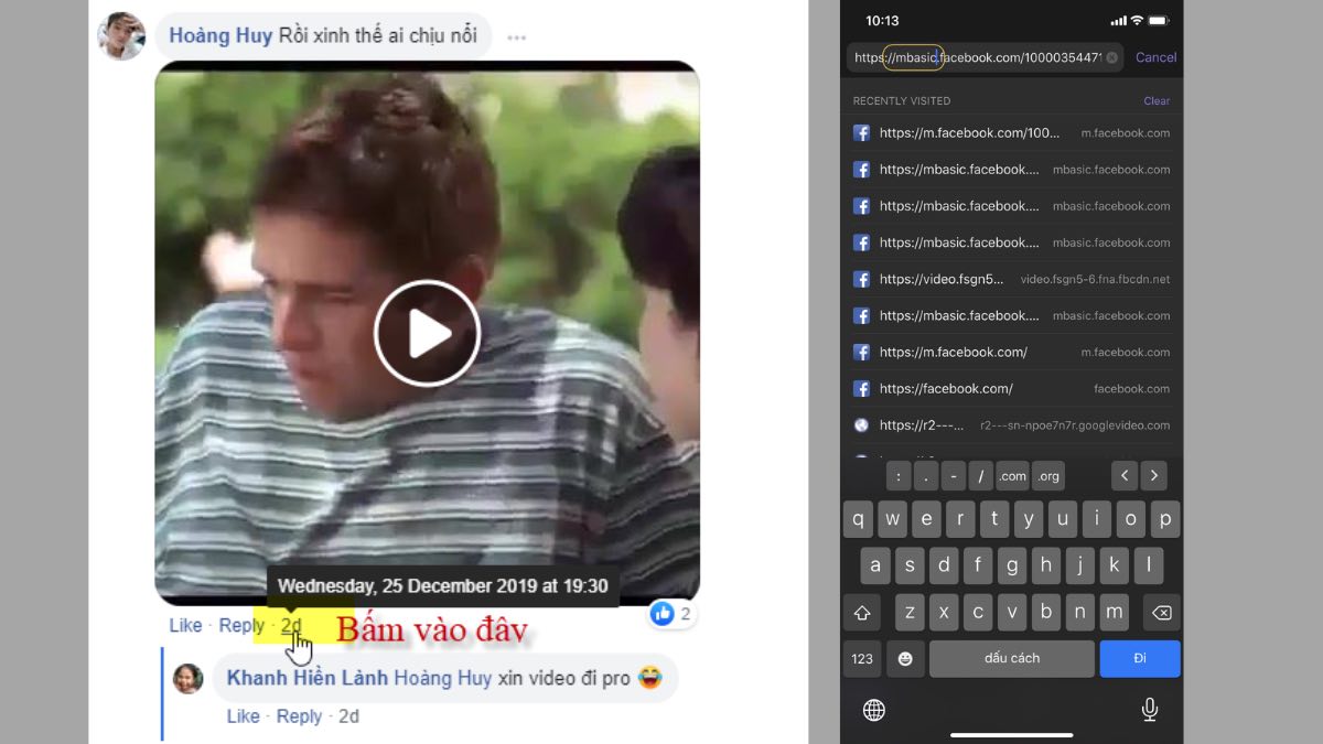 Cách tải video từ comment Facebook về điện thoại