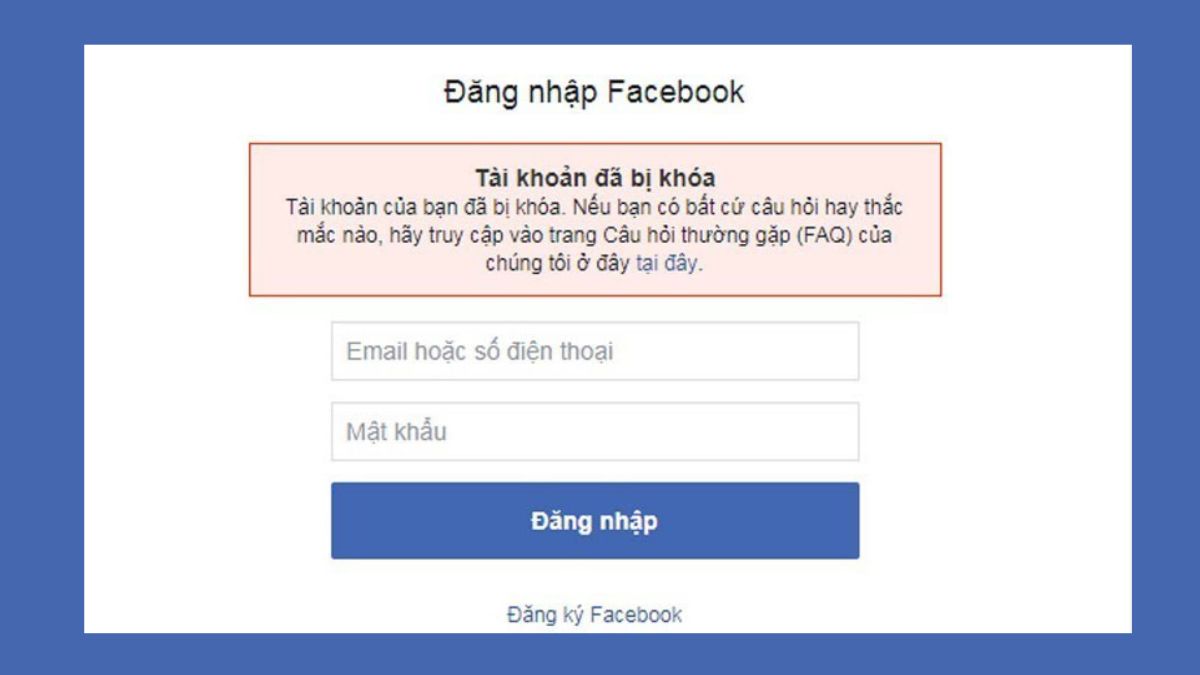 Xác minh lấy lại tài khoản Facebook bị khóa